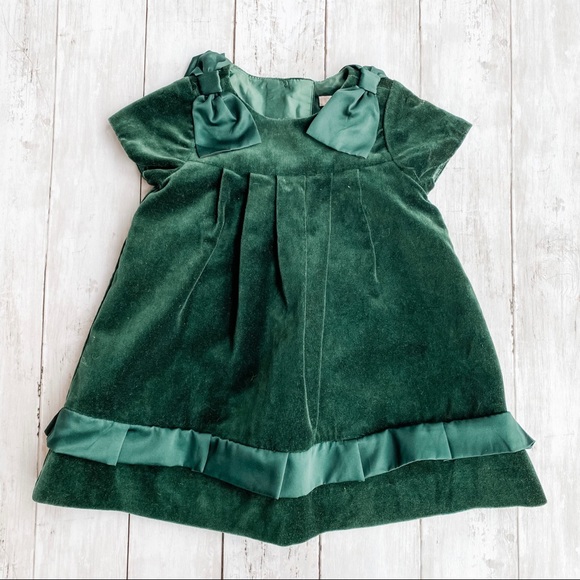 Janie and Jack Other - Janie & Jack Velvet Green Christmas Dress 6-12M